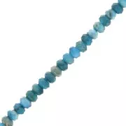 Perles rondes aplaties facettées 4.5x3 mm pierre gemme  - Apatite x39cm