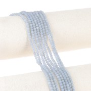 Perles rondes facettées 3 mm pierre gemme  - Anhydrite - Angélite x39cm