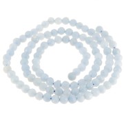 Perles rondes facettées 4 mm pierre gemme  - Anhydrite - Angélite x39cm