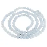 Perles rondes facettées 4 mm pierre gemme  - Anhydrite - Angélite x39cm