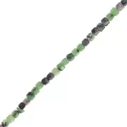 Perles cube facetté 2.5x2.5 mm en pierre gemme  - Rubis Zoisite x38cm