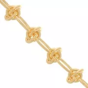 Chaîne maille fantaisie avec effet noeud 9.8 mm - Doré x50cm