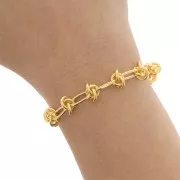 Chaîne maille fantaisie avec effet noeud 9.8 mm - Doré x50cm