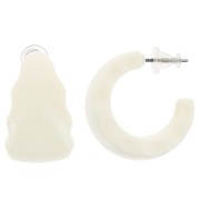 Créoles large 25 mm en résine opaque - Ecru x2