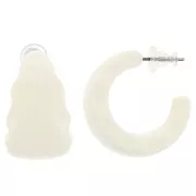 Créoles large 25 mm en résine opaque - Ecru x2