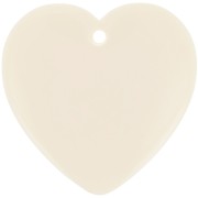 Pendentif coeur en résine opaque 36x36.5 mm - Ecru x1