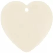 Pendentif coeur en résine opaque 36x36.5 mm - Ecru x1