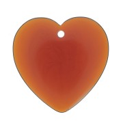 Pendentif coeur en résine transparente 36x36.5 mm - Ambre x1