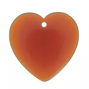 Pendentif coeur en résine transparente 36x36.5 mm - Ambre x1