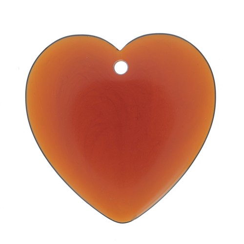 Pendentif coeur en résine transparente 36x36.5 mm - Ambre x1