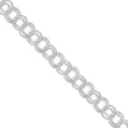 Chaîne maille Forçat double anneaux 5 mm - Argenté x49cm