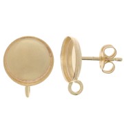 Clous d'oreilles ronds pour cabochon 8mm - anneau fermé - Gold Filled or laminé x2