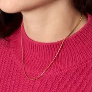 Tour de cou maille serpentine 1.3 mm - Acier inoxydable 304L Doré x49cm