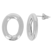 Boucles d'oreilles ovale évidé 20x16 mm - Rhodié x2|raw }}