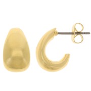 Boucles d'oreilles large 14x8 mm - Doré à l'or fin x2|raw }}