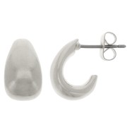 Boucles d'oreilles large 14x8 mm - Placage Argent fin vieilli x2