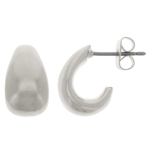 Boucles d'oreilles large 14x8 mm - Placage Argent fin vieilli x2