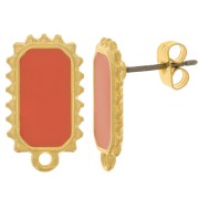 Clous d'oreilles rectangle 18x10 mm - Doré à l'or fin - Hyacinth x2|raw }}