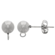 Clous d'oreilles boule 6 mm avec anneau ouvert - Acier inoxydable 304 x2|raw }}