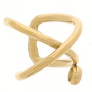 Bague d'oreille croisée 10 mm pour oreille gauche - Acier inoxydable 304 Doré x1|raw }}