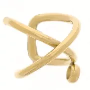 Bague d'oreille croisée 10 mm pour oreille gauche - Acier inoxydable 304 Doré x1