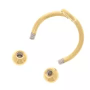 Bague d'oreille fine 10 mm avec boules dévissables - Acier inoxydable 304 Doré x1