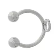 Bague d'oreille fine 10 mm avec boules dévissables - Acier inoxydable 304 x1