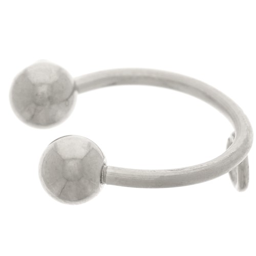 Bague d'oreille fine 12 mm avec boules dévissables - Acier inoxydable 304 x1