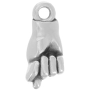 Breloque main Figa amulette - 15x7 mm - Placage Argent fin vieilli x1|raw }}