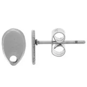 Clous d'oreilles goutte 8x5 mm avec 1 trou - Acier inoxydable 304 x2