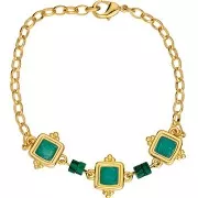 Intercalaire carré ethnique 15 mm - résine époxy - Doré à l'or fin - Prune nacré