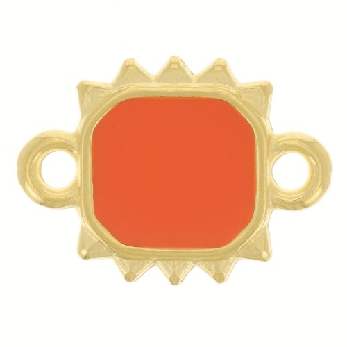 Intercalaire soleil rectangle 14x10 mm résine époxy - Doré à l'or fin - Hyacinth