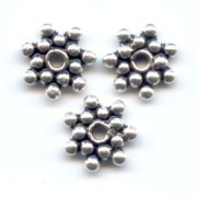 Perles rondelles fleur 7 mm en Argent 925 x10
