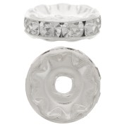 Perle rondelle Strass 10 mm - Argenté - Crystal x1|raw }}