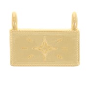Pendentif rectangle 13.5x17 mm - motif étoile - Doré à l'or fin x1|raw }}