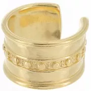 Bague large avec petites boules - Taille 55 - Doré à l'or fin x1