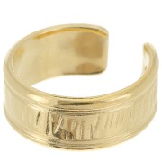 Bague large striée - Taille 63 - Doré à l'or fin x1