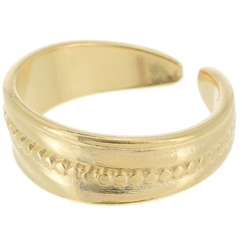Bague large texturé - Taille 55 - Doré à l'or fin x1