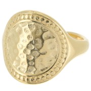 Bague large martelée - Taille 55 - Doré à l'or fin x1|raw }}