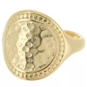 Bague large martelée - Taille 55 - Doré à l'or fin x1