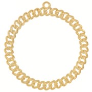 Pendentif rond effet chaîne gourmette 44 mm - Doré à l'or fin x1