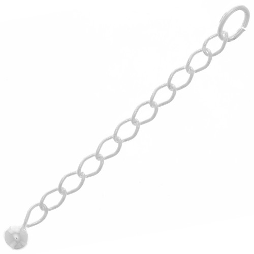 Chainettes d'extension maille Rombo boule 50 mm - Argent 925 x10