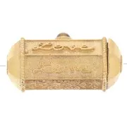 Perle cylindre exclu Perles&Co - pierre gemme 25x12 mm Doré Or fin - Oeil de tigre