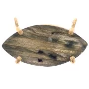 Pendentif navette   21x13 mm en pierre gemme - Doré à l'or fin - Labradorite x1