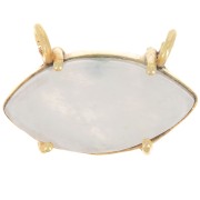 Pendentif navette   21x13 mm en pierre gemme - Doré à l'or fin - Pierre de lune x1