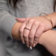 Bague fine en pierre gemme Amethyste - Taille 55 - Doré à l'or fin x1