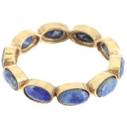 Bague fine en pierre gemme Lapis lazuli - Taille 55 - Doré à l'or fin x1|raw }}