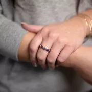 Bague fine en pierre gemme Lapis lazuli - Taille 55 - Doré à l'or fin x1