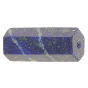 Perle tube hexagone en pierre gemme 17x7 mm - Lapis lazuli x1