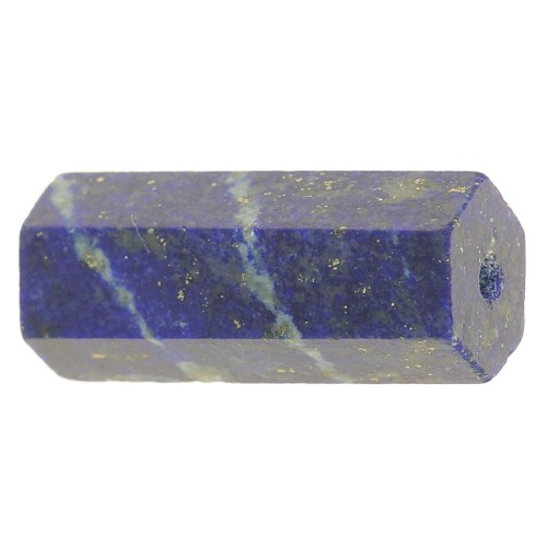 Perle tube hexagone en pierre gemme 17x7 mm - Lapis lazuli x1